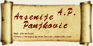 Arsenije Panjković vizit kartica